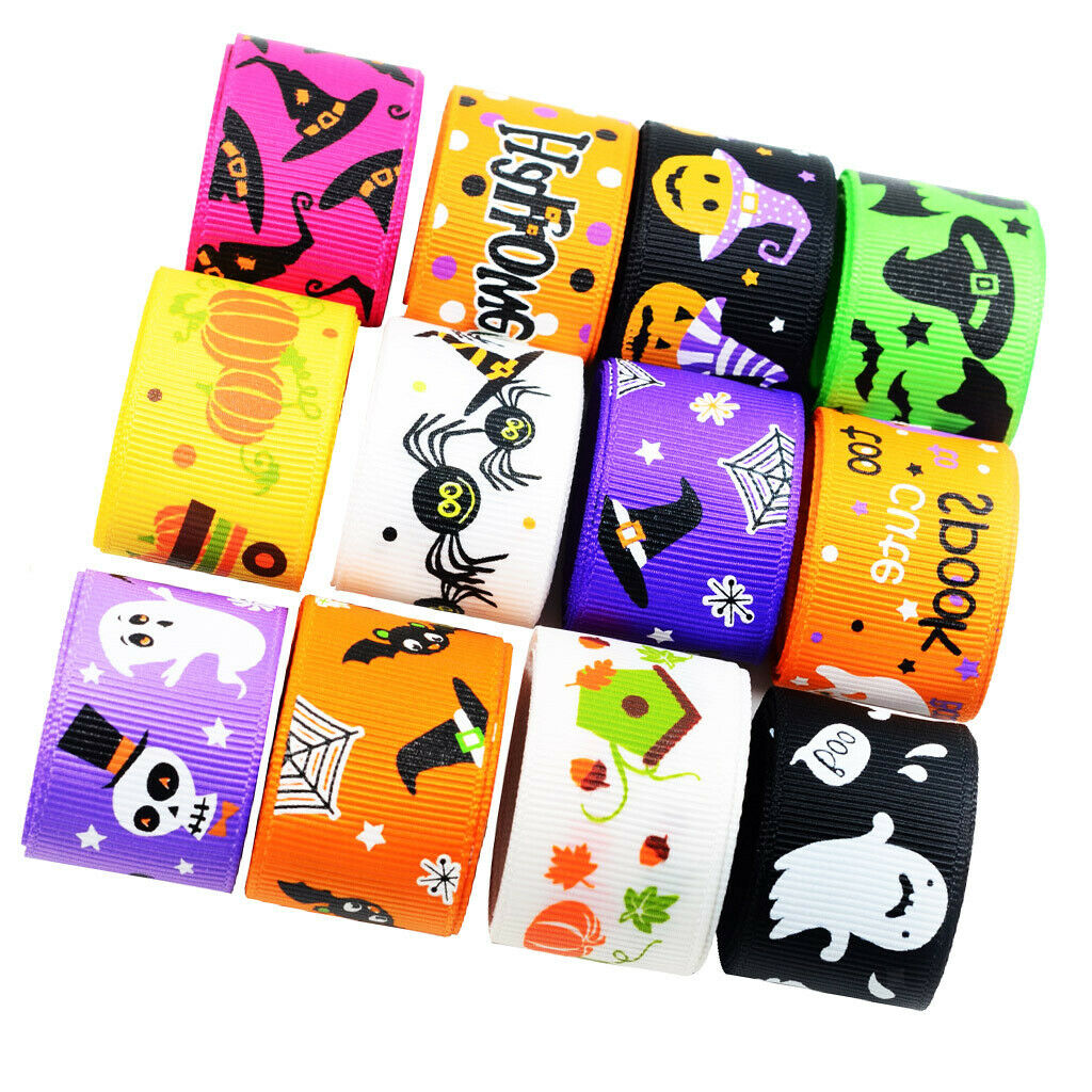 12x Printed Ribbon  for Gift Packaging Project Crafts Diy