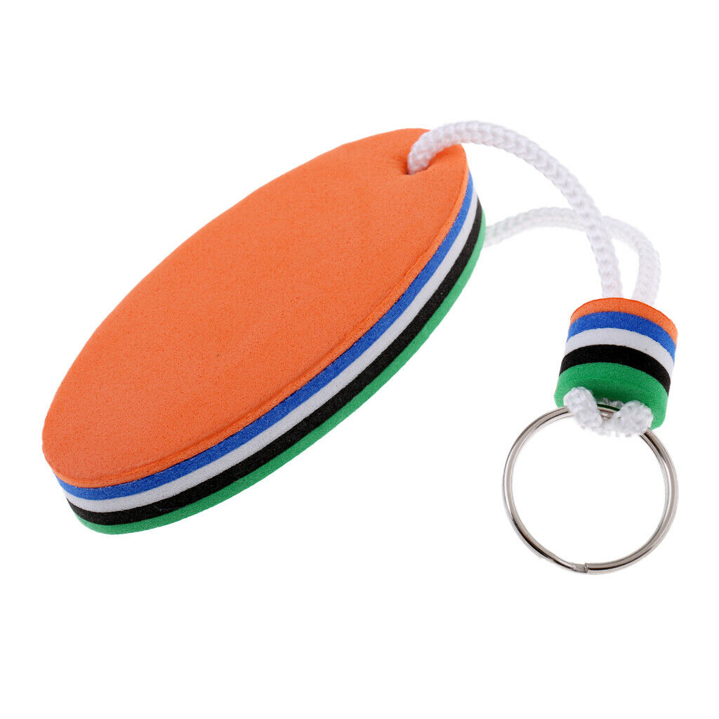 Surfboard Shaped Sailing Boating Keyring Floating Key Ring - Green & Orange, 8 x