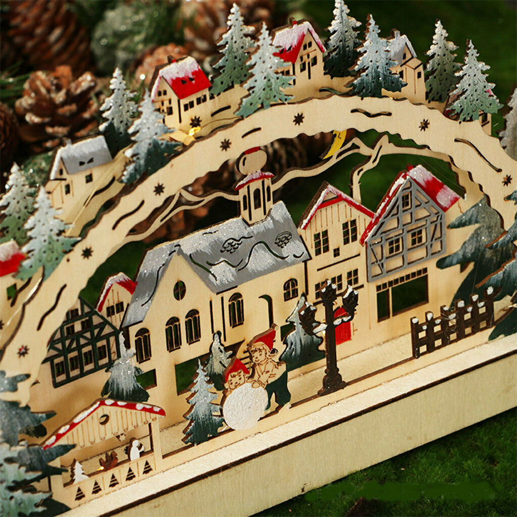 Mini Christmas LED Bridge Light and Music Village Farmhouse Xmas Table Decor