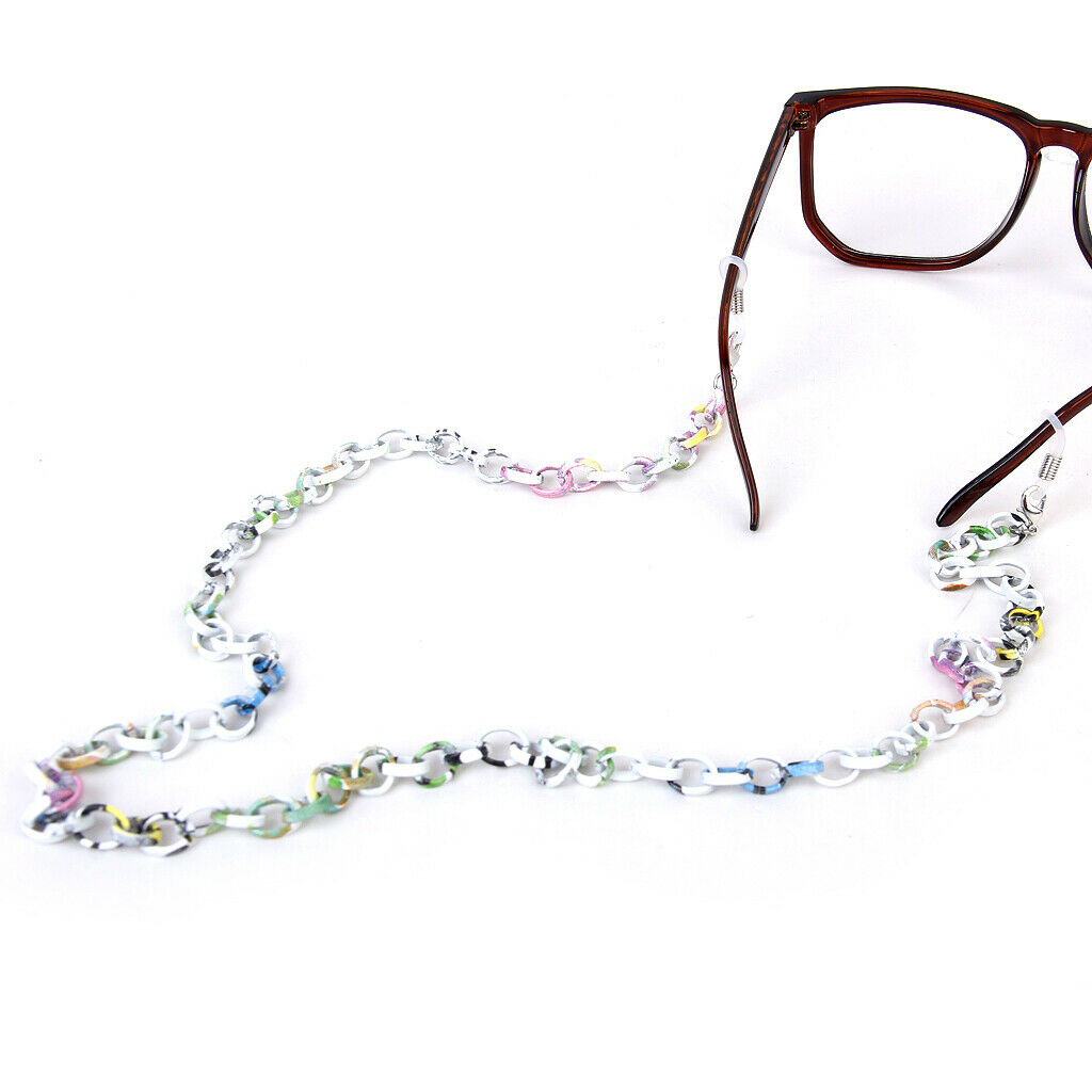 3 x Colorful Aluminum Glass Eyeglass Sunglasses Spectacles Chain Necklace Cord