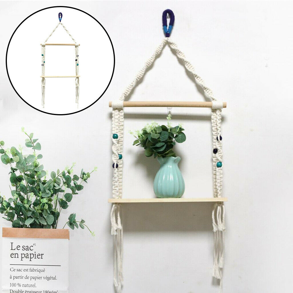 Bohemian Tapestry Shelf Wall Hanging Floating Rack Backdrop Decoration Craft