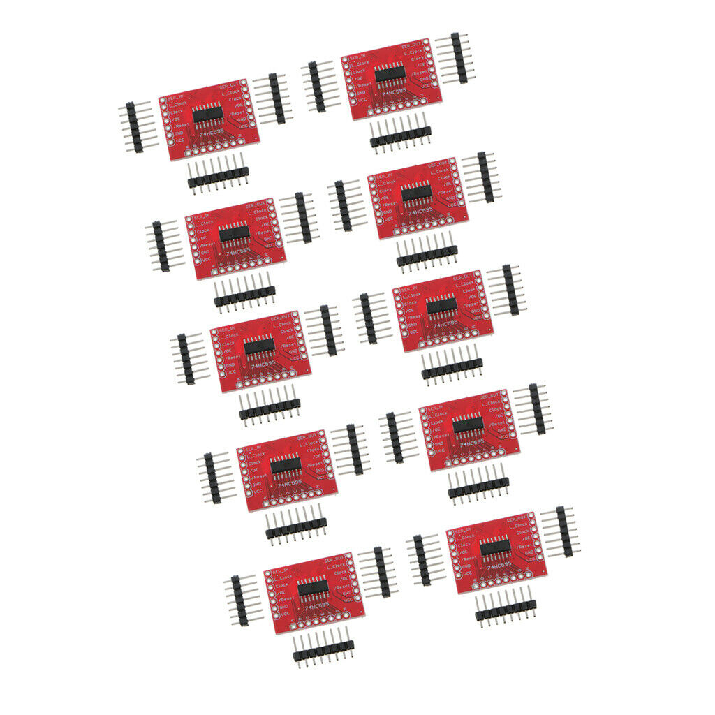 10X Plastic 74HC595 Register Board Breakout IC Standard 0.1" Spaced Headers