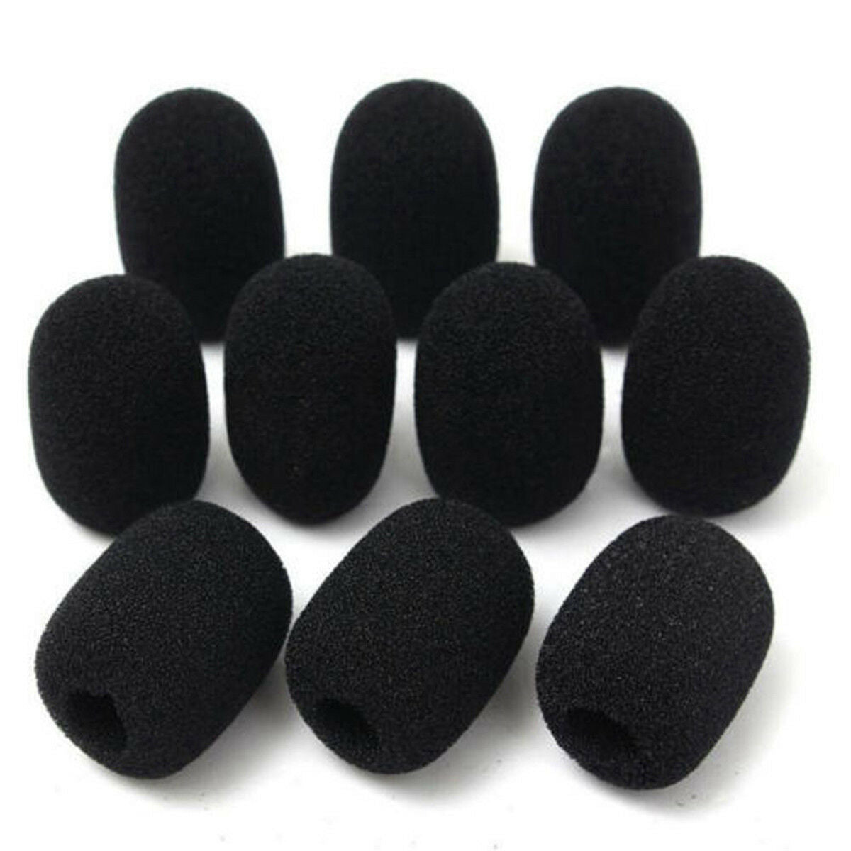10 X Mini Microphone Windscreen Foam Cover for Lapel Lavalier Headset Mic Black