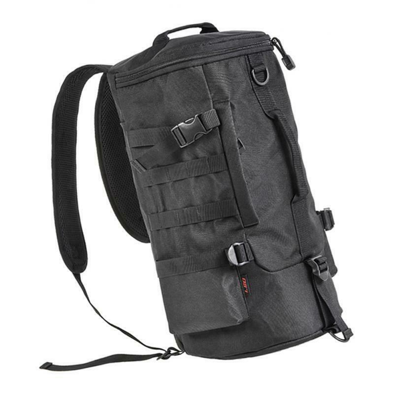 Round Large Capacity Fishing Tackle Backpack Fishing Carrier Bag Black