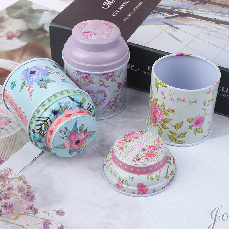 Home Flower Metal Iron Tin Can Storage Tea Candy Coin Jewelry Gift Box Ca.l8