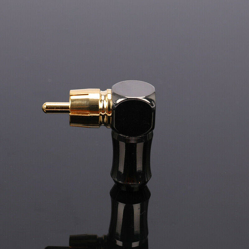 1pc Plated Right Angle RCA Male Plug Audio Video Connector Solderi.l8