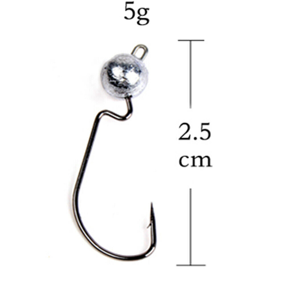 10pcs Weighted Fishing Hooks Crank Hook with Lead for Swimbaits 5g