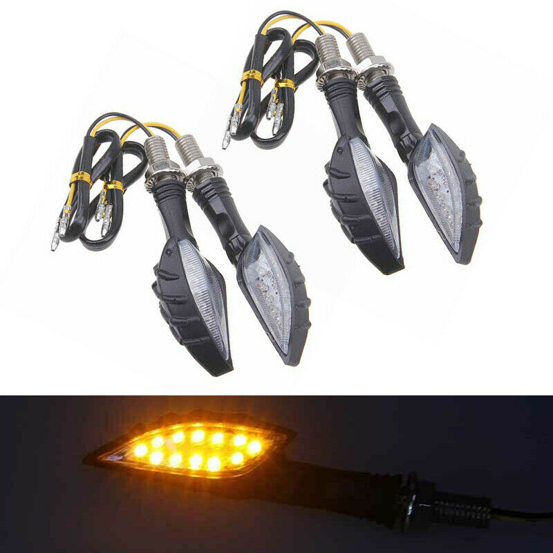 4x Universal Motorcycle LED Turn Signal Light Indicators Blinker Lamp Dirt Bikes