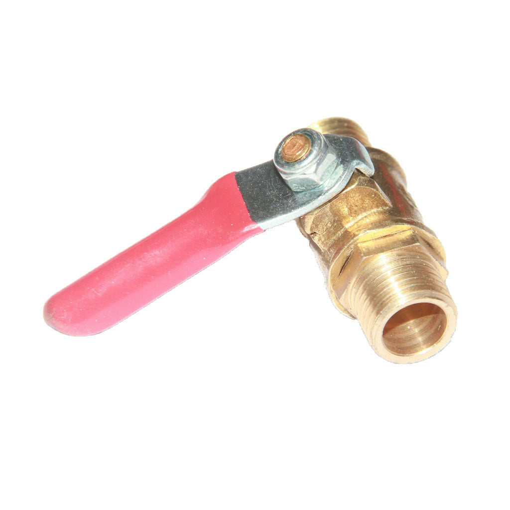 1/4 Male x Male Brass Pipe Ball Valve Water/Air Fluid Connector Fitting