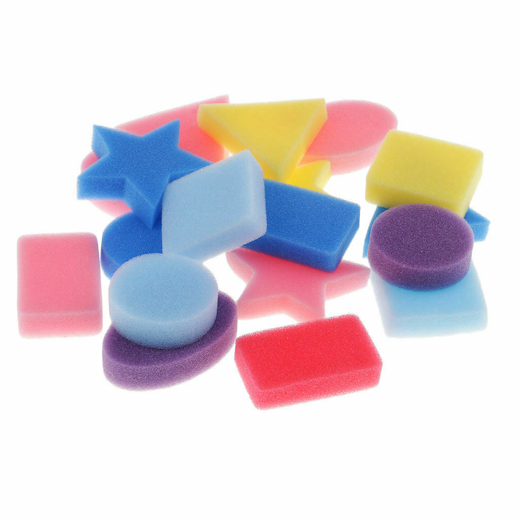 18pcs Geometric Shape Painting Sponges Stamp Set Kids Art Craft Painting