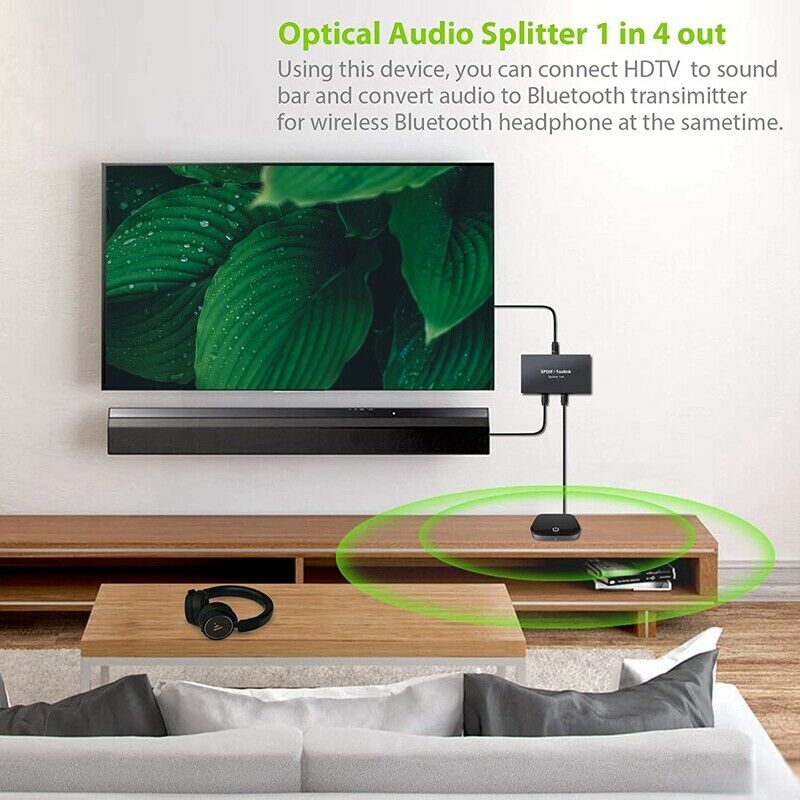 Digital Optical Audio 1X4 Splitter Digital SPDIF Toslink Optical Fiber Audio SE1