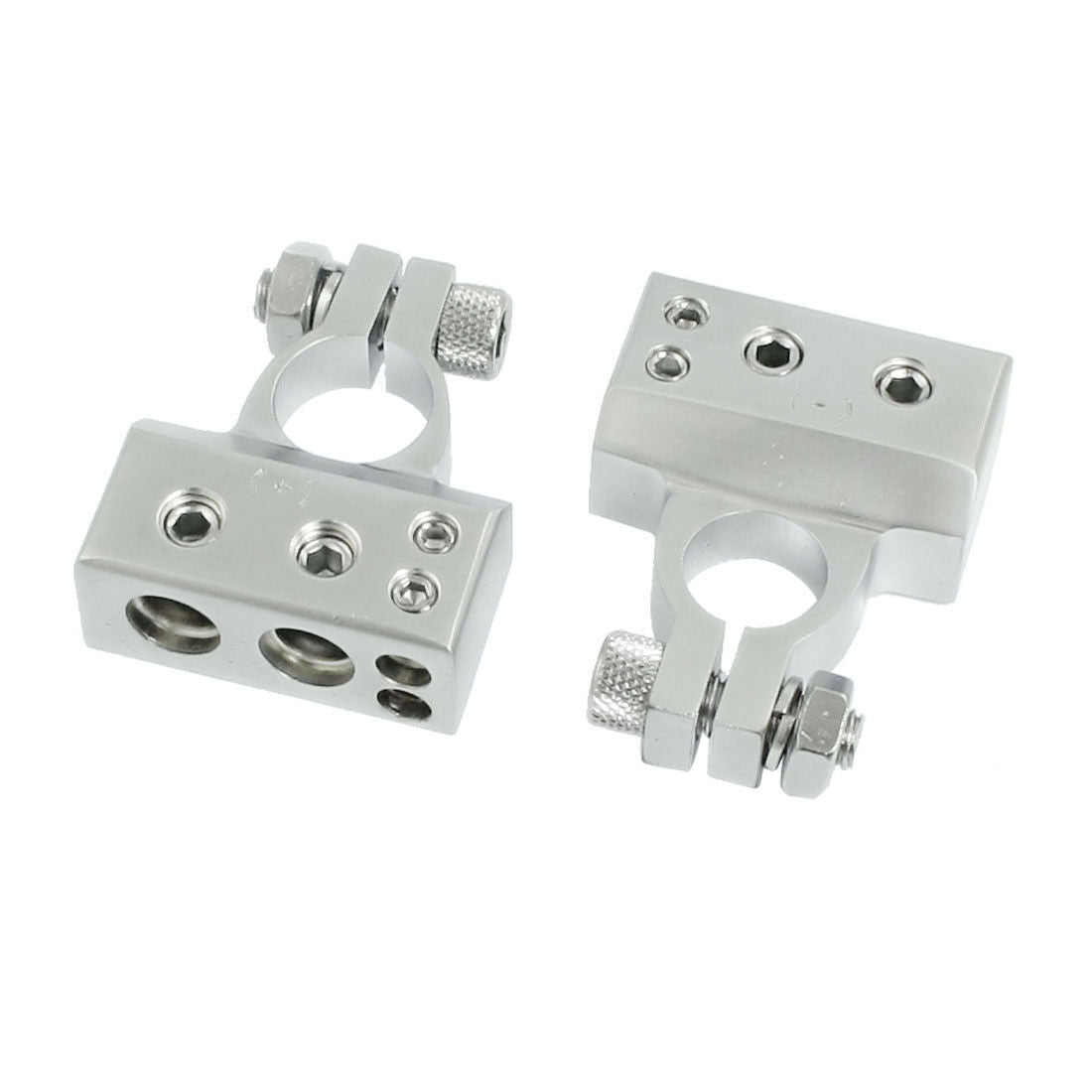 2pcs (- and +) 12V Car Battery Terminal Clamp Copper Alloy Connector With Cover