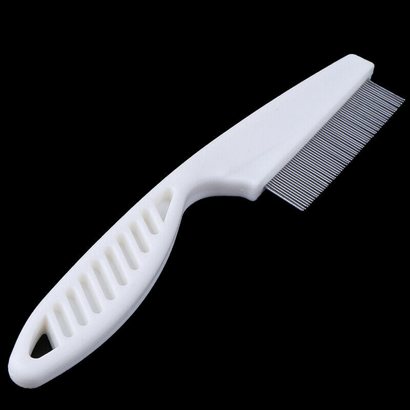 1Pc White Rake Comb Stainless Steel for Dog straight Brush Grooming Pet S.l8