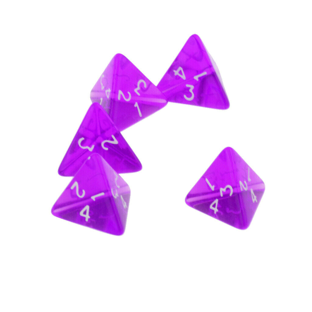 10x Polyhedral Dices D4 Dice Set for   Games, Purple + Red