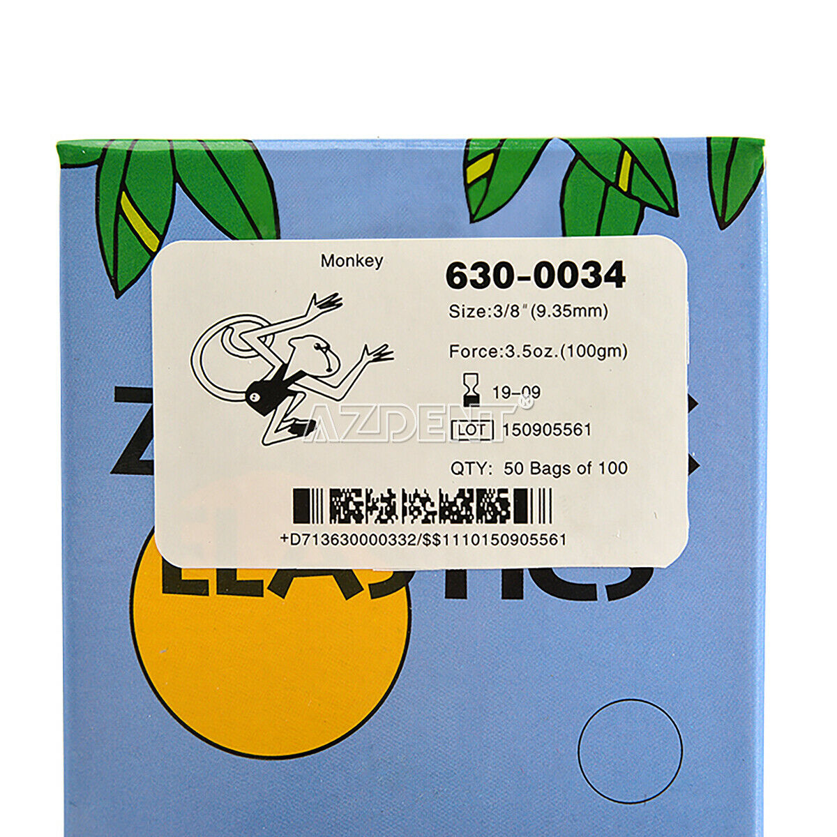 2X Dental Orthodontic Elastic Rubber Bands 5000pcs 3.5OZ 3/8" Monkey