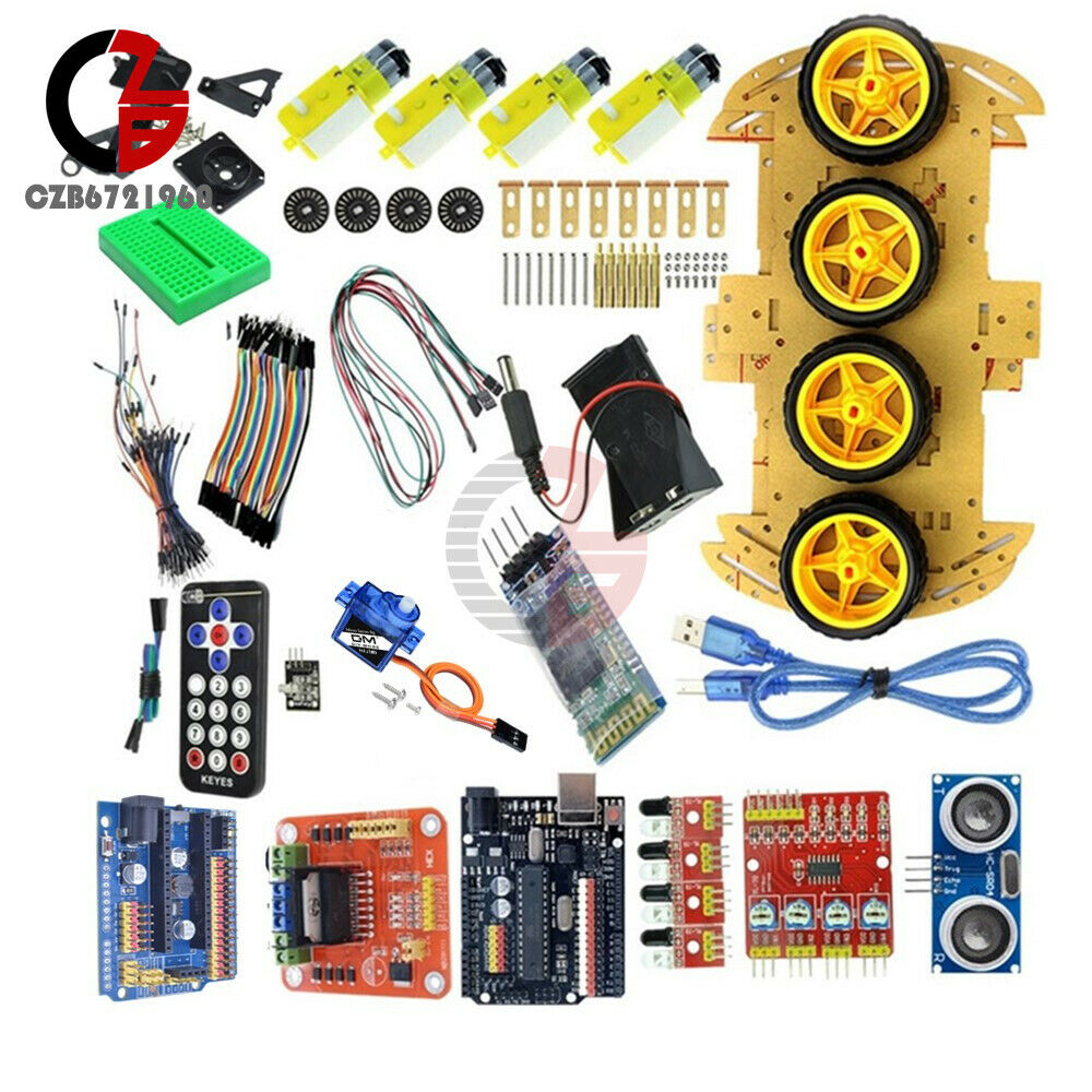 Smart Car Kits + UNO R3 + Nano V3.0 I/O Shield + L298N Motor Driver Bluetooth