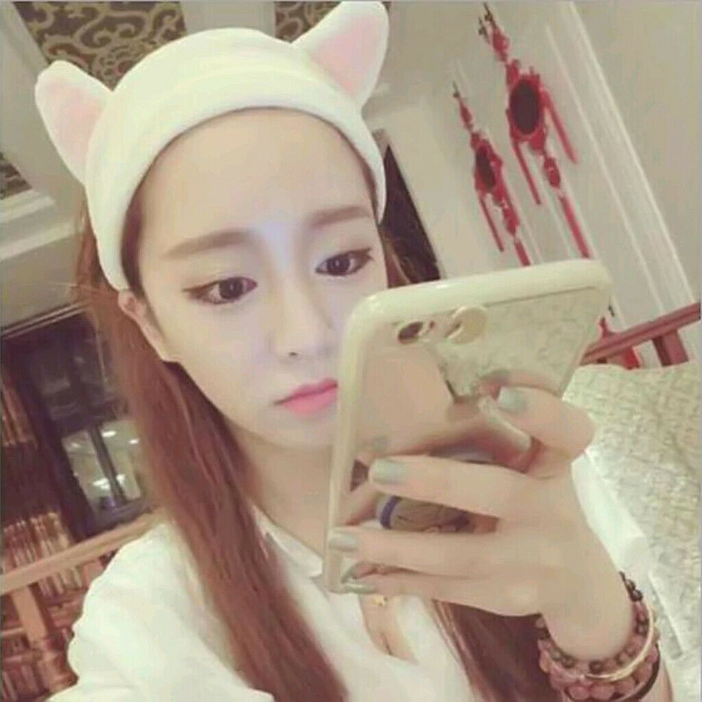 Pack of 2 Cute Cat Ear Hair Band for Women Wash Face Makeup Running Headbands