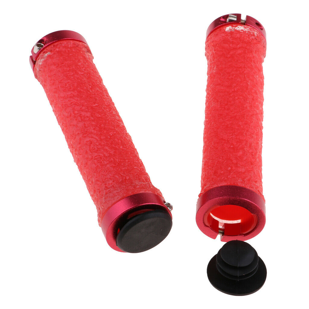 Ergonomic Mountain Bike Handlebar Grips Ends Cycling   Ends red