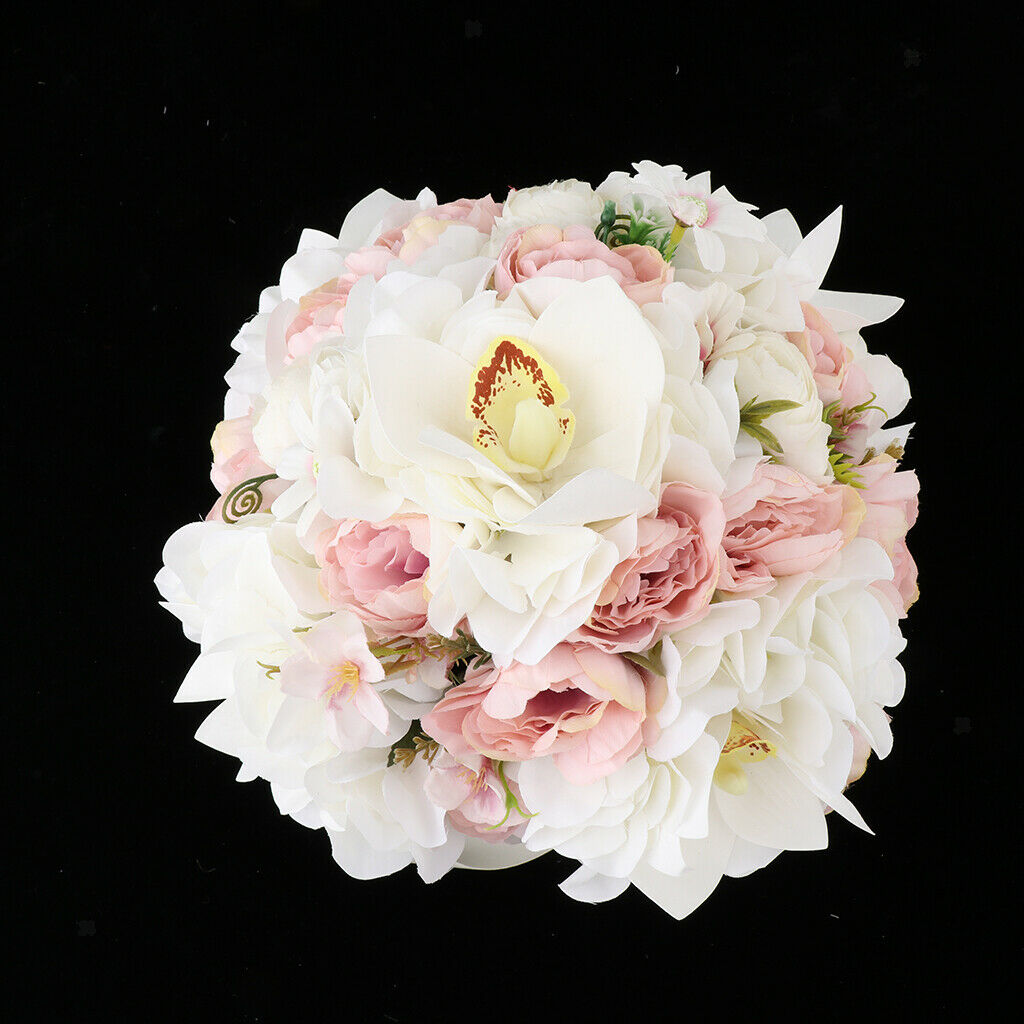 Bridal Flowers Bouquet Artificial Flower Lace And Pearls Decor for Valentine's