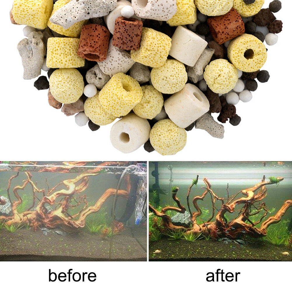 50g Mix Aquarium Fish Tank Filter Media Activated Carbon Ceramic Biological Ball