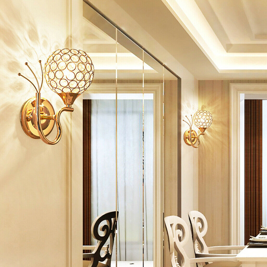 1pc Crystal Wall Lamp Hotel Living Room Night Light Chrome Finish Light
