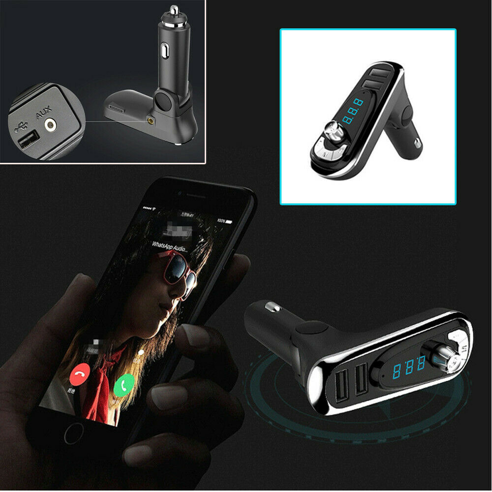Hands-free Wireless Bluetooth FM Transmitter MP3 Player Dual USB Charger Adapter