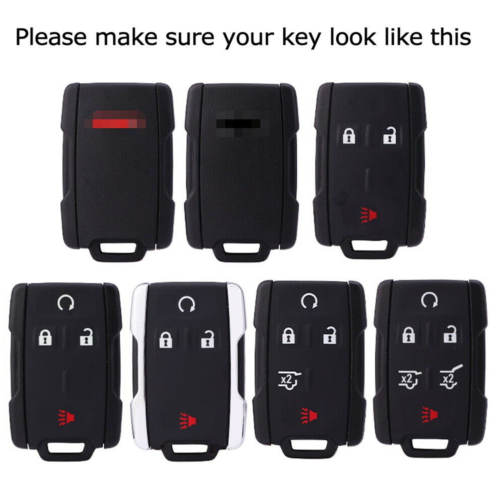 Red TPU Key Fob Protective Case For 14-up Chevy Silverado Colorado, GMC Sierra