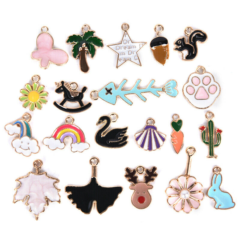 20pcs Bulk Lots Mixed Enamel Charms Pendant DIY Jewelry Making Findings lcJ Fx