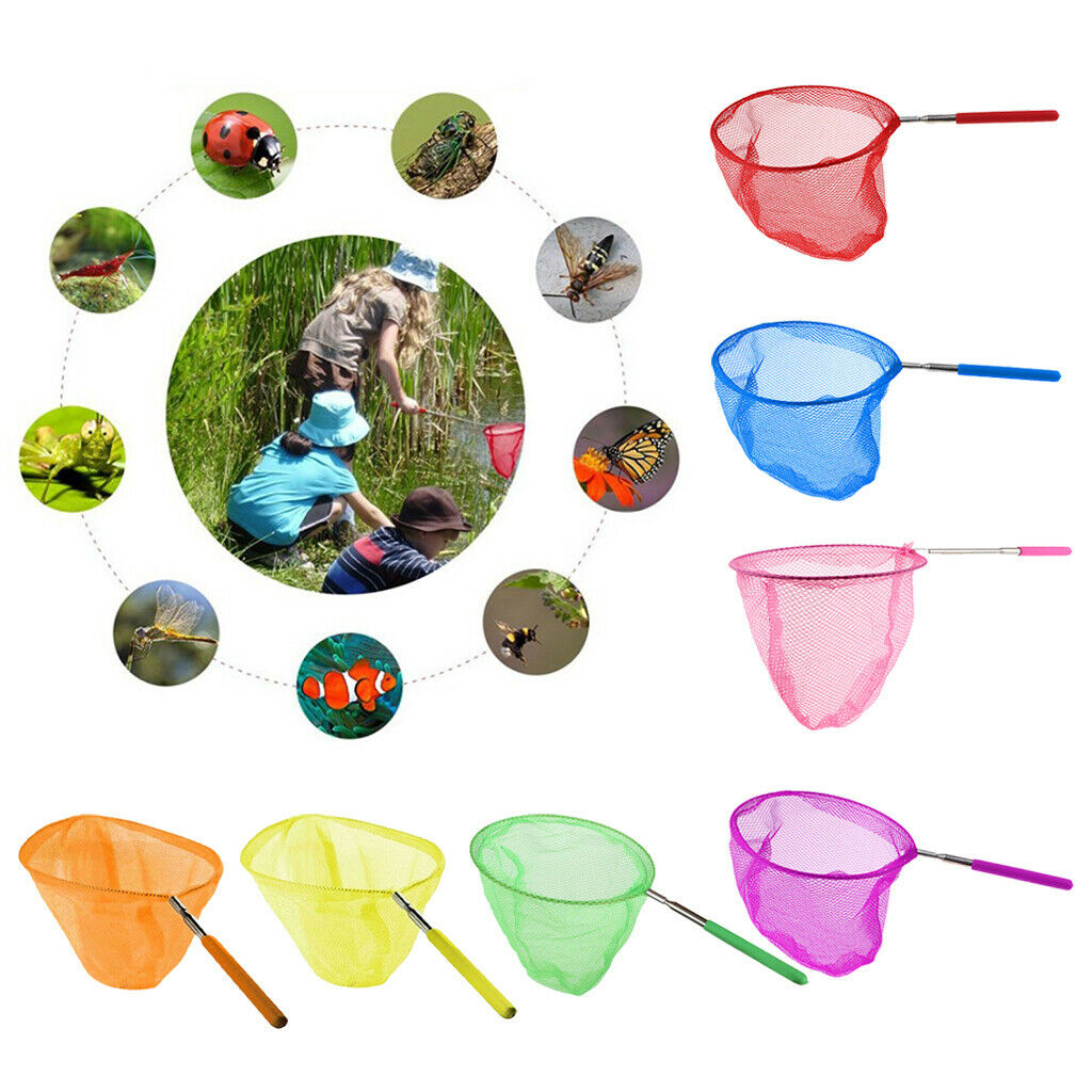 3Pcs Kid Telescopic Butterfly Fishing Net Extendable 85cm for Catching Fish
