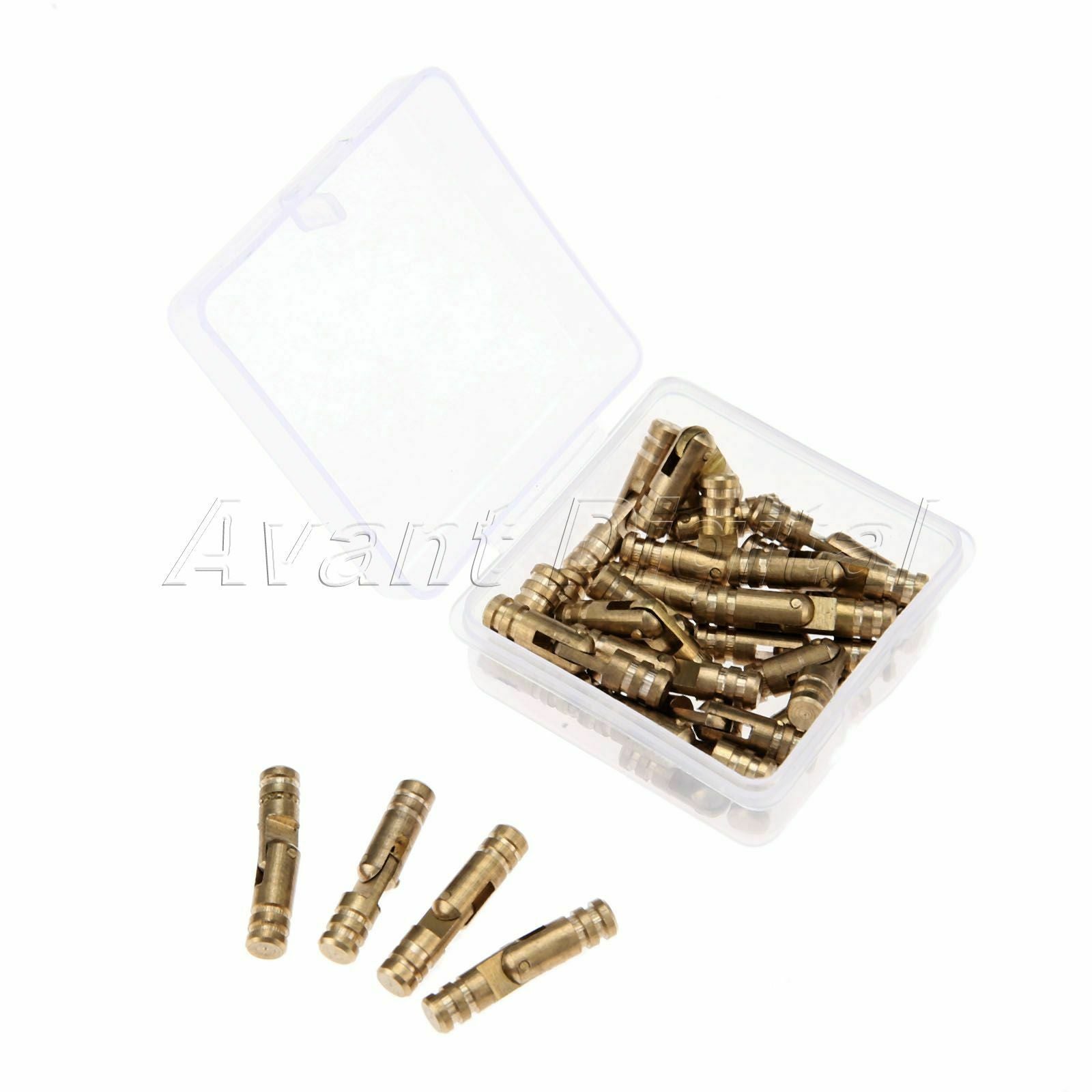 40PCS Brass Barrel Hinges Invisible Hinge Concealed Jewelry Box Cabinet Hinge