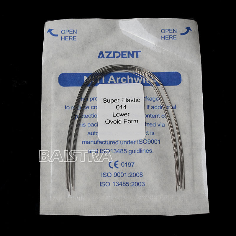 50 Bags Dental Ortho Arch Wires Super Elastic Niti Round 014 Lower Ovoid AZDENT