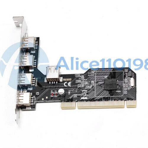 New High Speed 480Mbps 5 Port USB 2.0 PCI Hub Card Controller Adapter Module