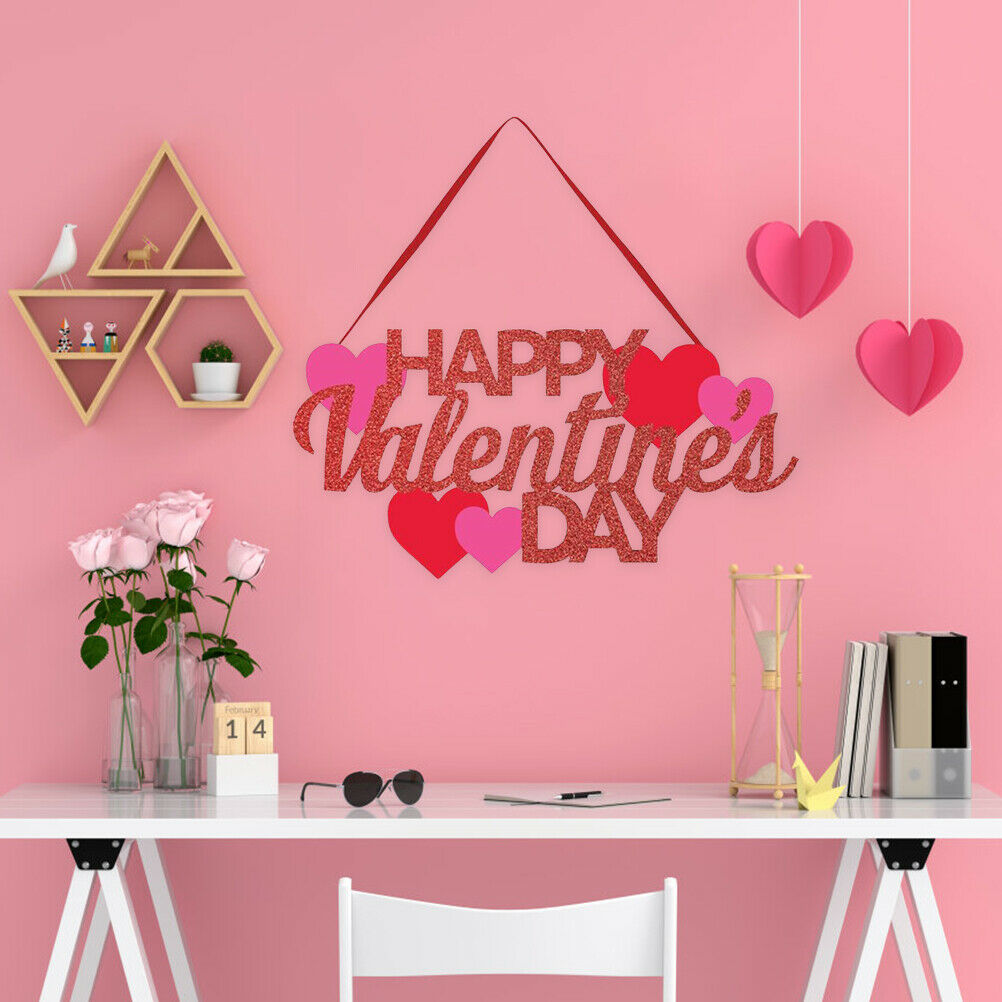 Door Hanging Sign Happy Valentine Day Pendant Wall Door Home Party Ornaments