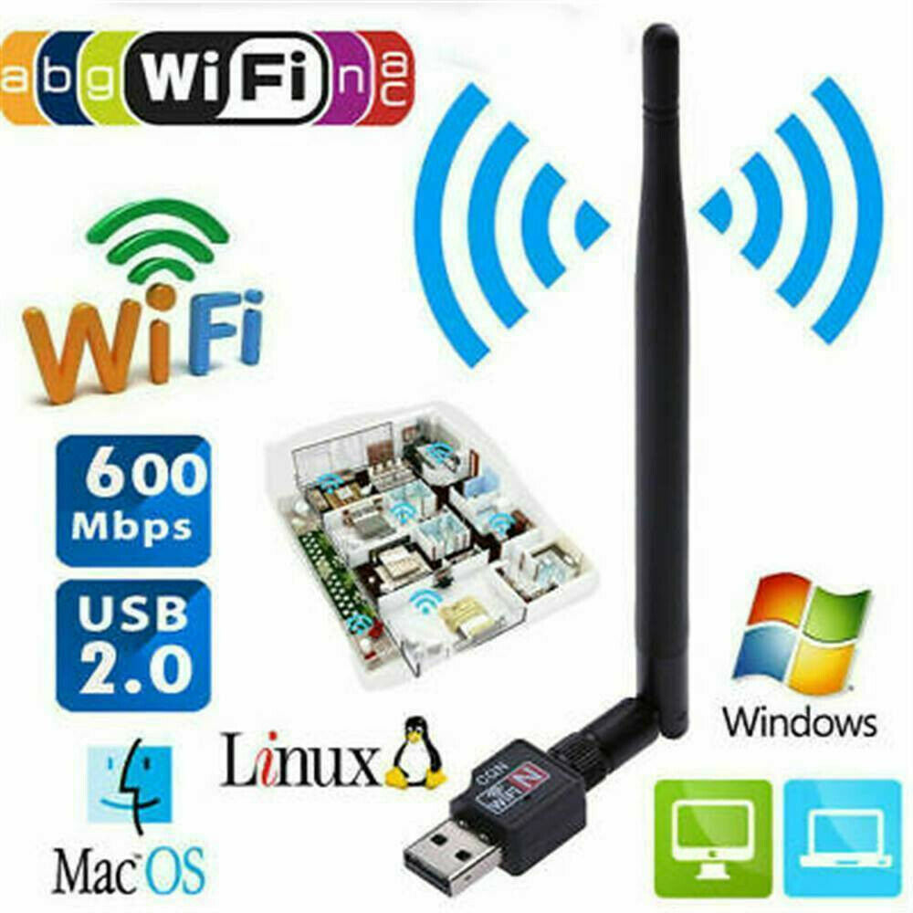 300Mbps USB Wireless Wifi Adapter Dongle Dual Band 2.4G/5GHz w/Antenna 802.11AC