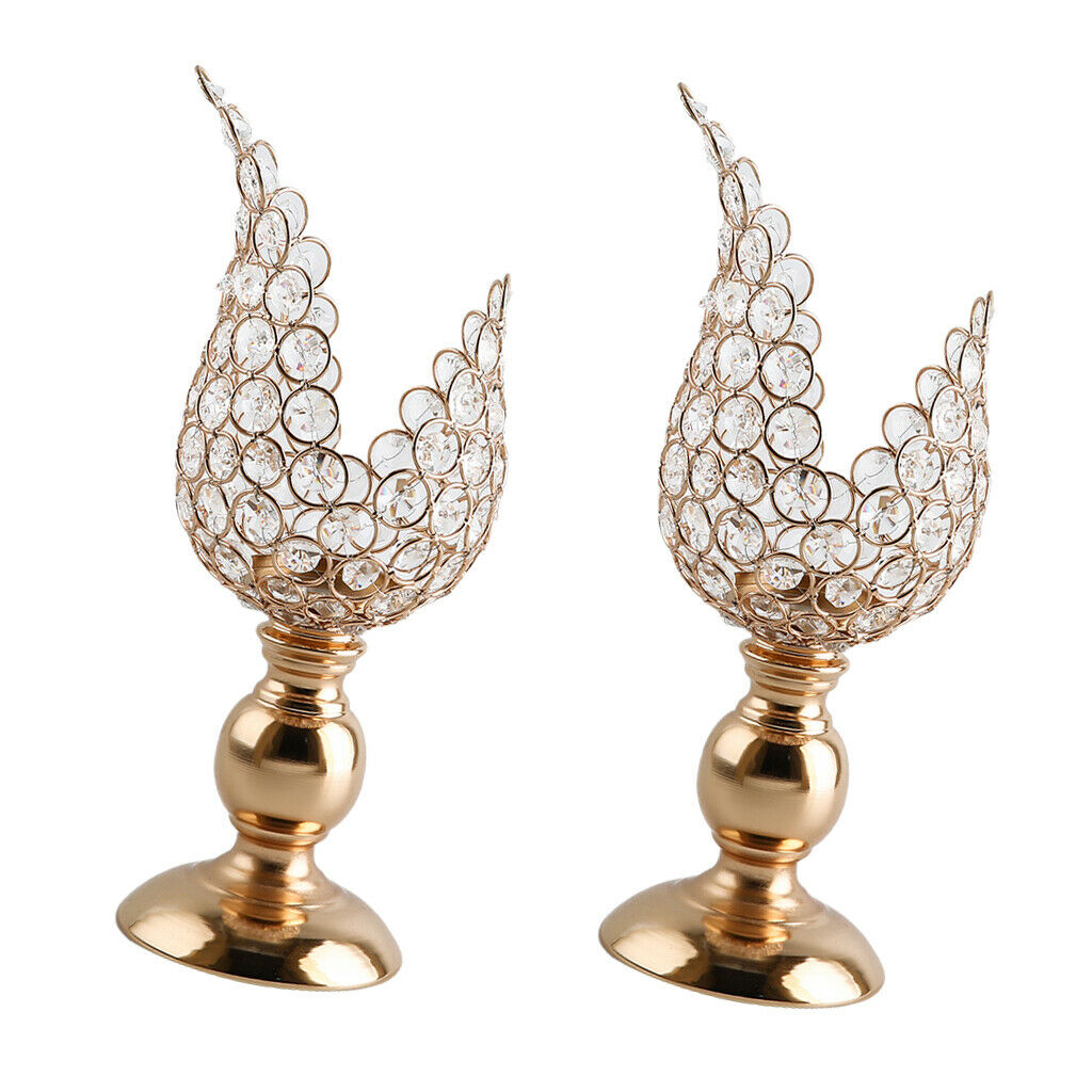 Pack of 2 Candle  Crystal Candlestick Dressing Table Vanity Bedroom Decor