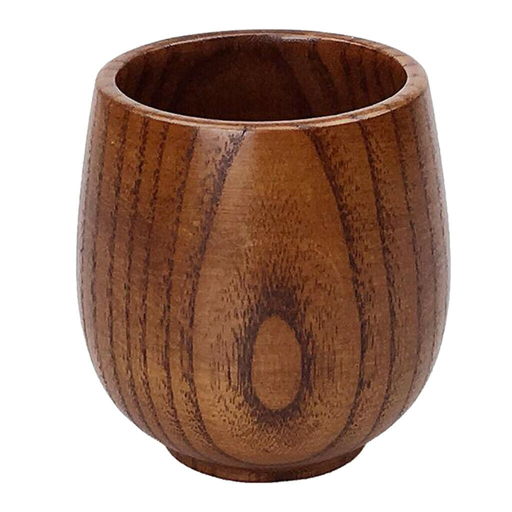 Primitive Handmade Wooden Drinking Cup Coffee Mug Tea Cup Breakfast Beer Milk 8x
