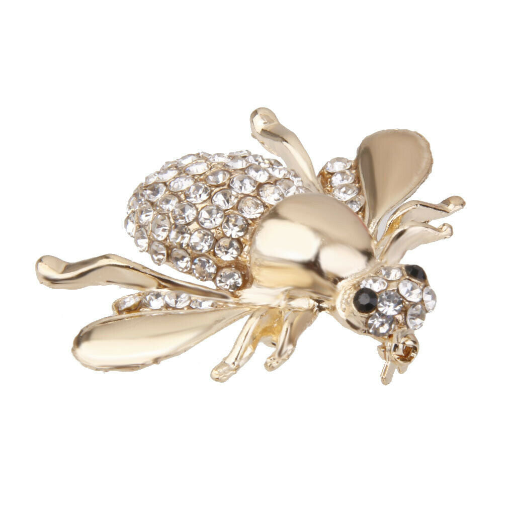 2 Pieces Lovely Cute Honey Bee Rhinestone Brooch Pin for Women Party Gifts