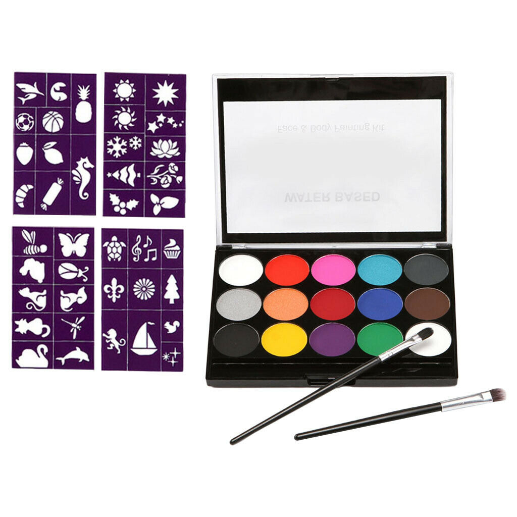 15 Colors Face Body Painting Palette Make Up Tool Set for Halloween Party
