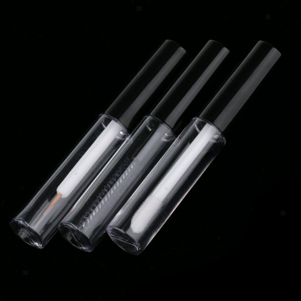 3 Travel Plastic Eyelash Mascara Growth Liquid Lip Stain Eyeliner Tubes 4ml