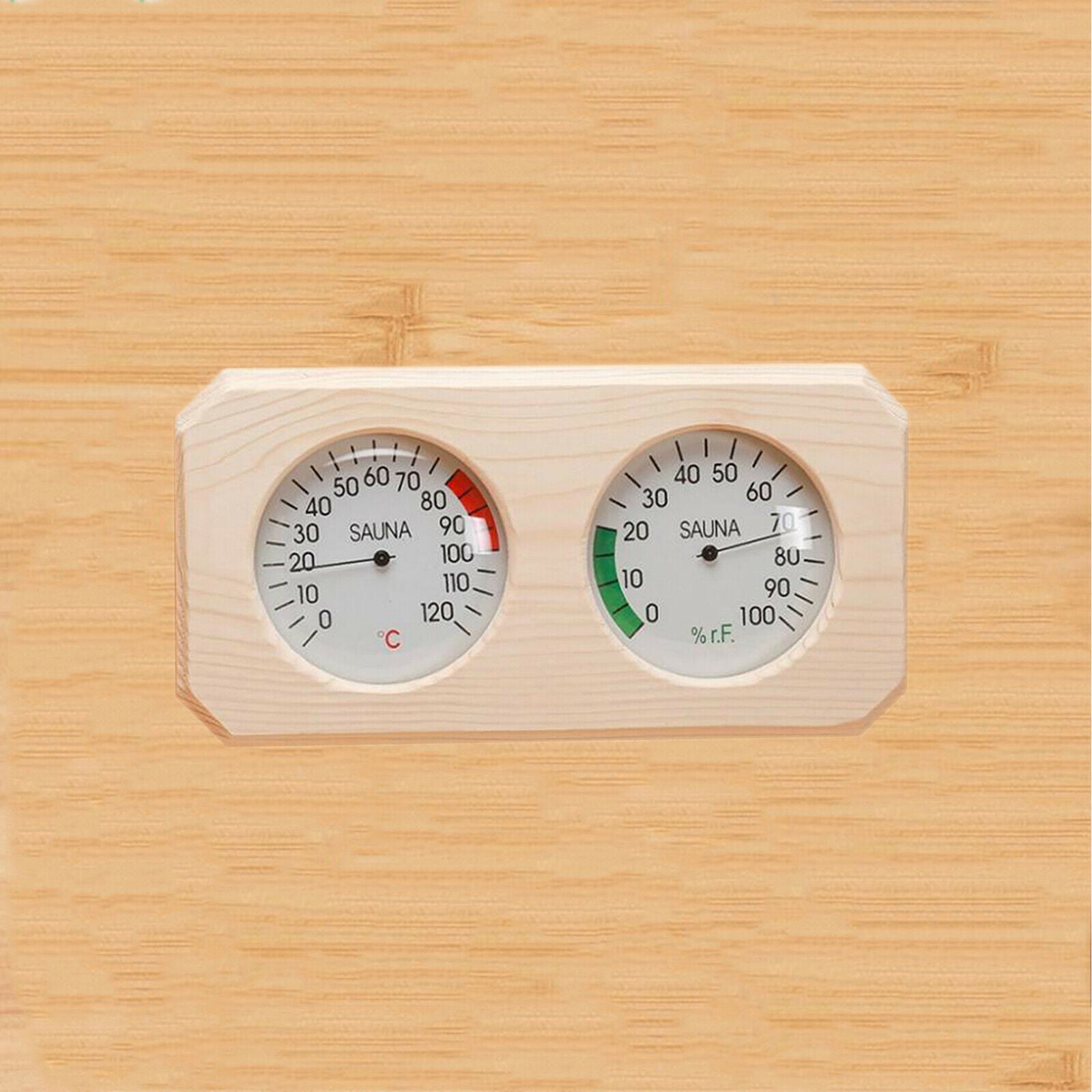2 in 1 Pine Wooden Sauna Hygrothermograph Thermometer Celsius Hygrometer