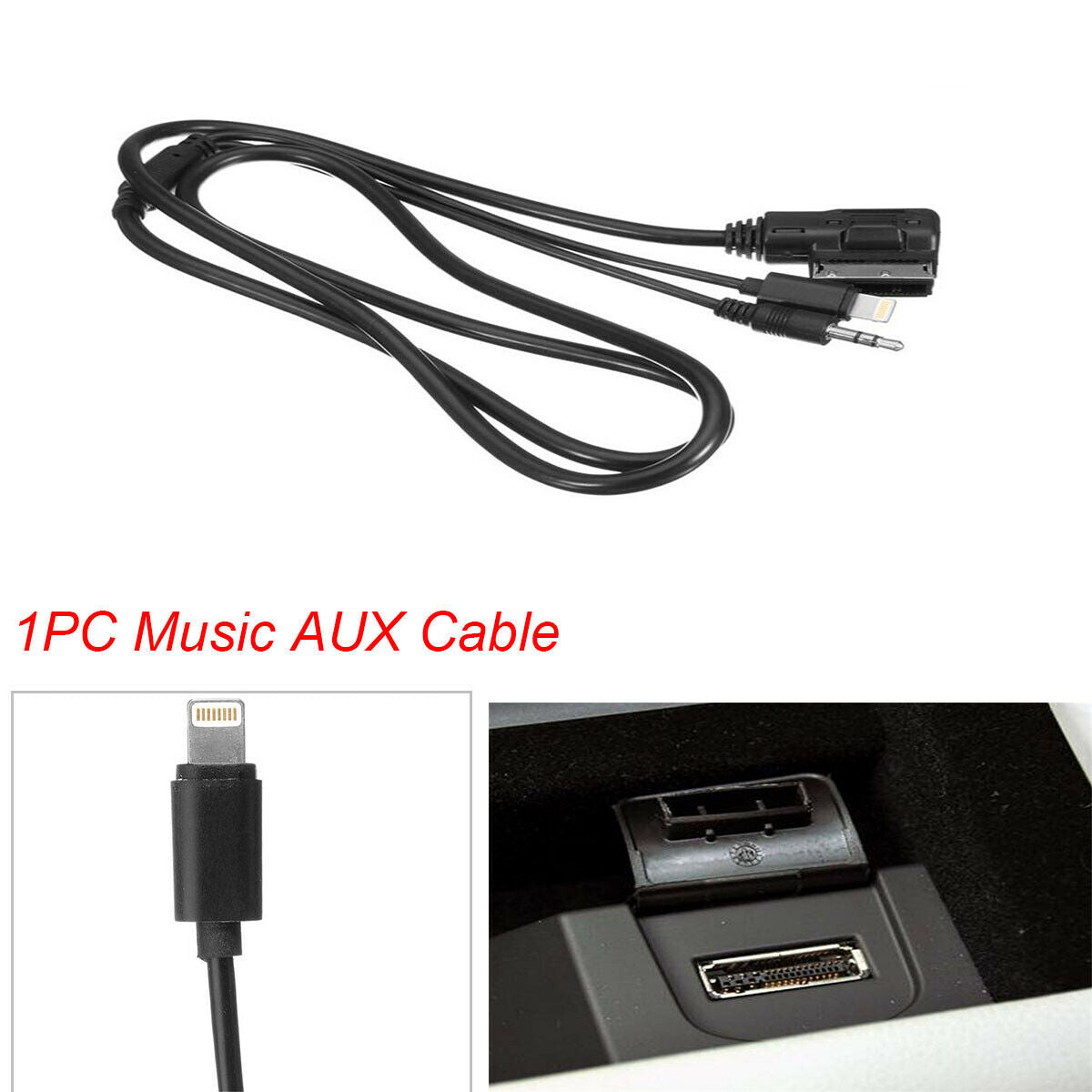 1PC 8-pin Car MMI Bluetooth Music AUX Auxiliary Cable Adapter For Mercedes-Benz