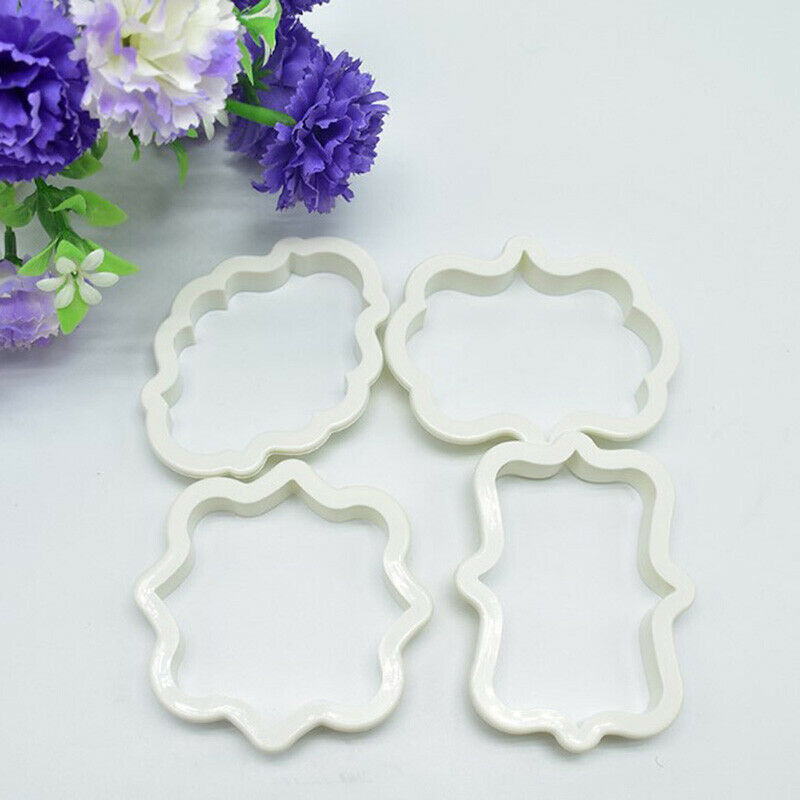 4Pcs Cookie Cutter Set Plastic Biscuit Mould Fondant Cake Tools Fondant M.l8