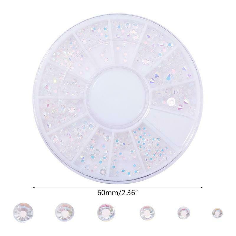 Nail Diamond DIY Glass Sand Rhinestones Beads Iridescent Crystals Long Lasting