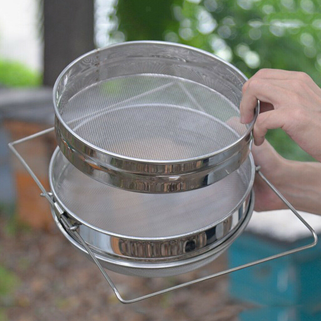 Stainless Steel Honey Strainer Double Sieve -- Bee Keeping Equipment Filter with