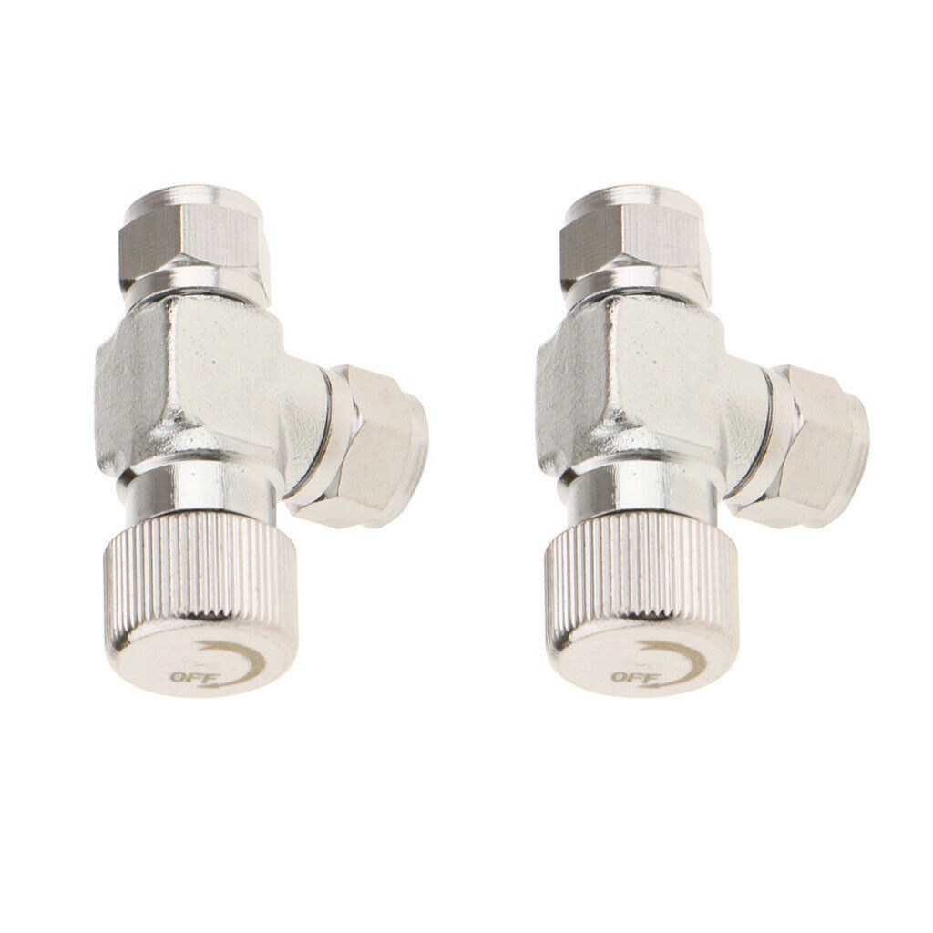 2 Pcs Two Way Aluminum Precise CO2 Needle Valve Regulator for Aquarium Tank