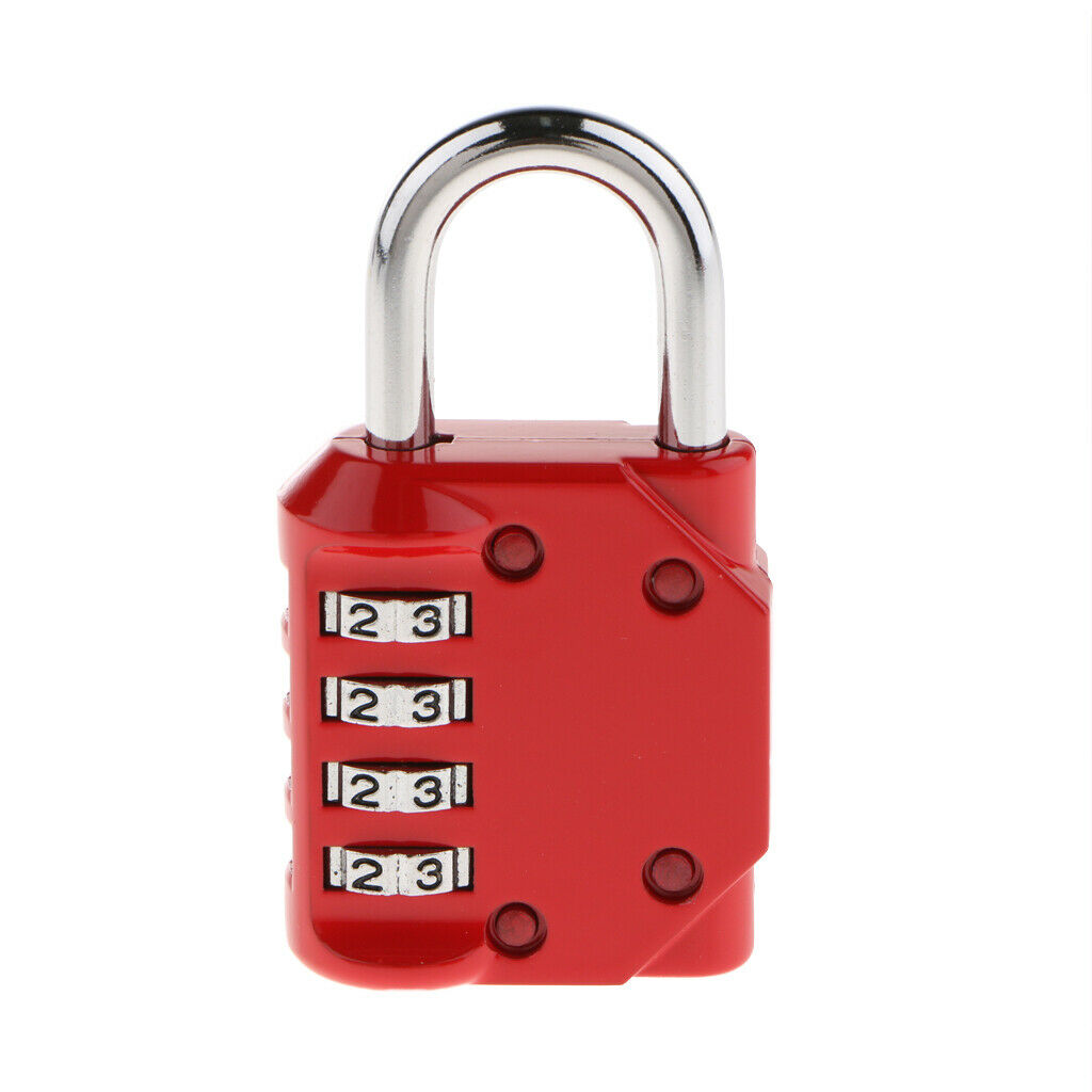 4 Digit Combination Padlock Travel Luggage Suitcase Code Lock 603N  - Red