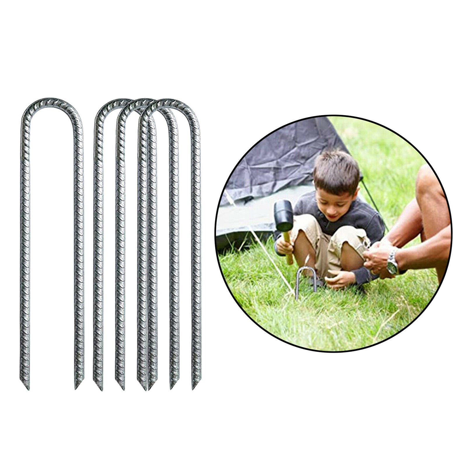 4pcs U-Shaped Trampoline Stakes Wind Anchors for Outdoor Swing Accessories