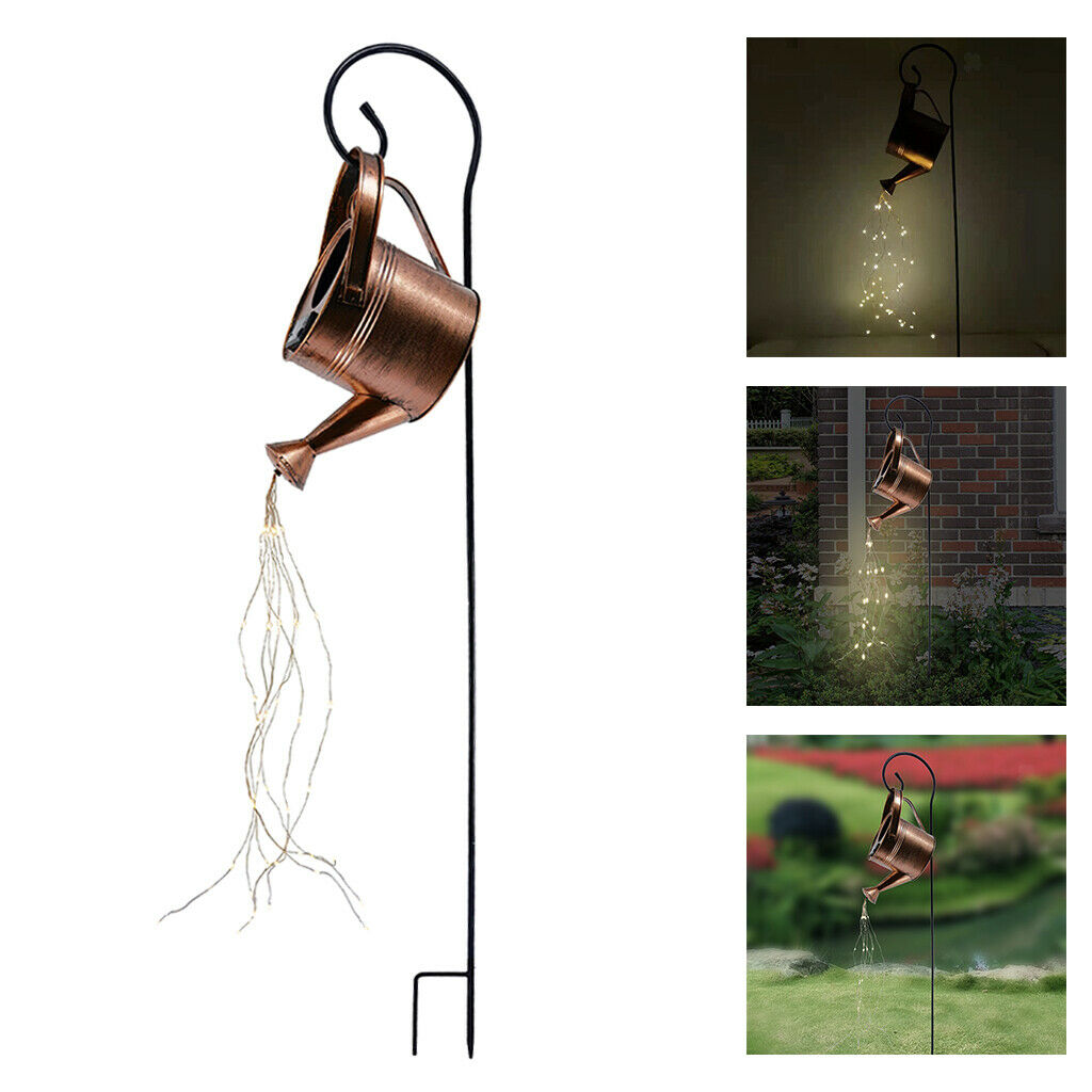 Creative Garden Watering Can String Light Solar Power Outdoor Terraces Lamp