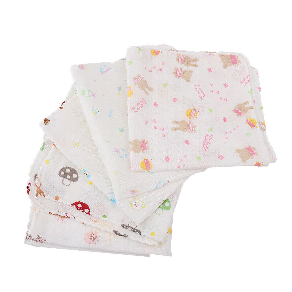 Baby Burp Cloth Handkerchief Gauze Nursing Towel (Thin Type) 5pcs