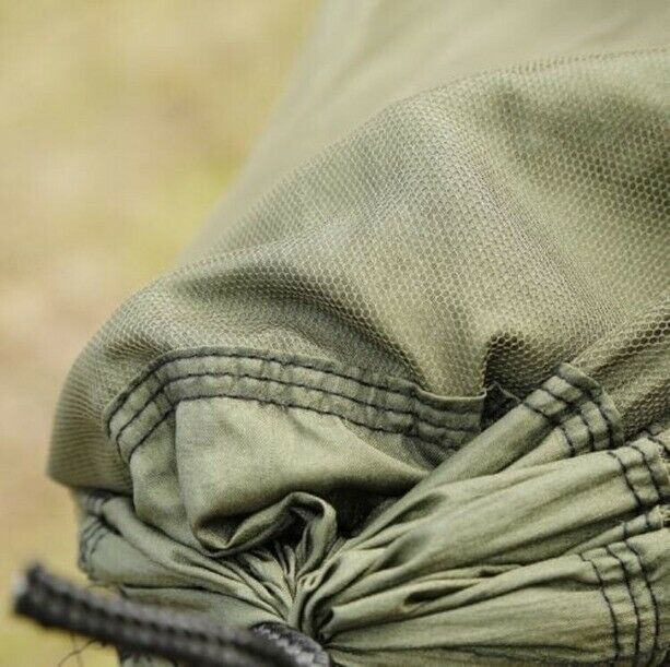 Army Green Portable High Strength Parachute Fabric Hammock Bed With Mosquito Net